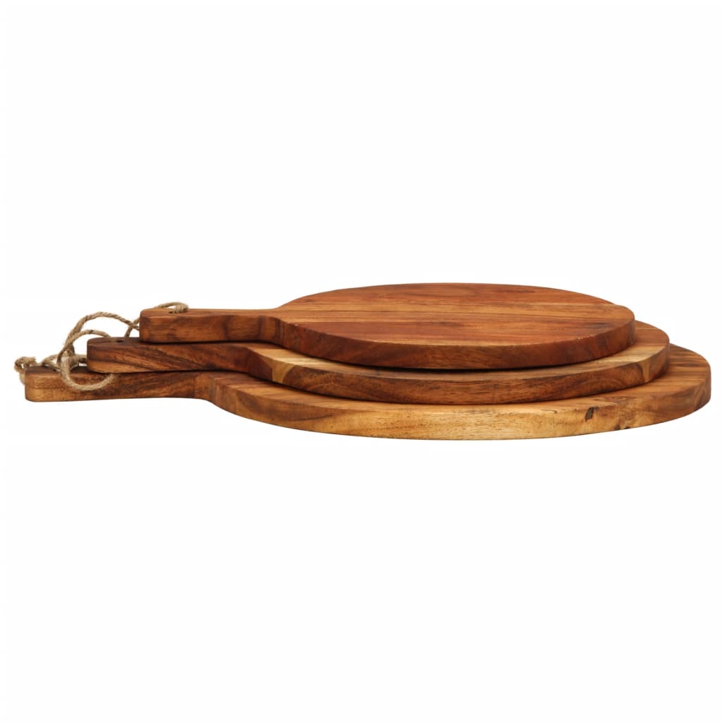 Tagliere 3Pz In Legno Massello Di Acacia