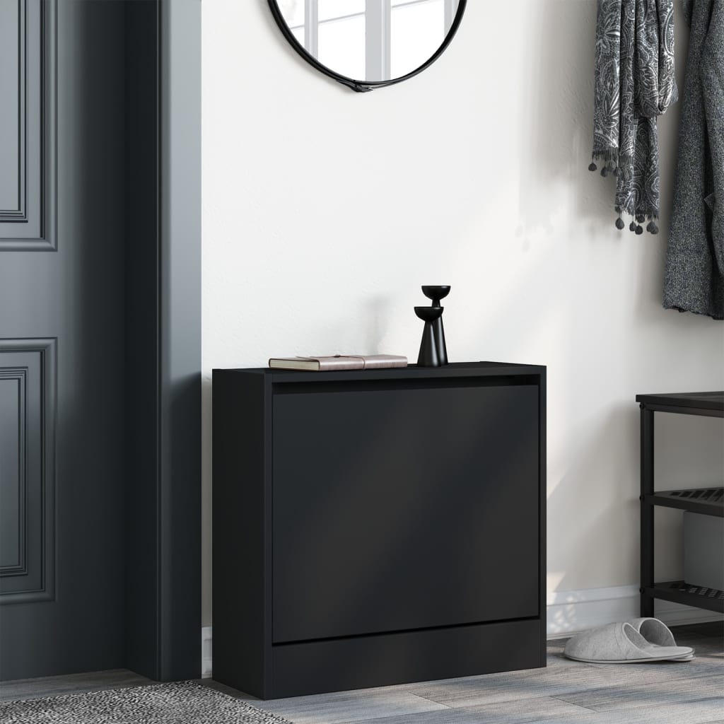 Scarpiera Nera In Legno Multistrato Nero