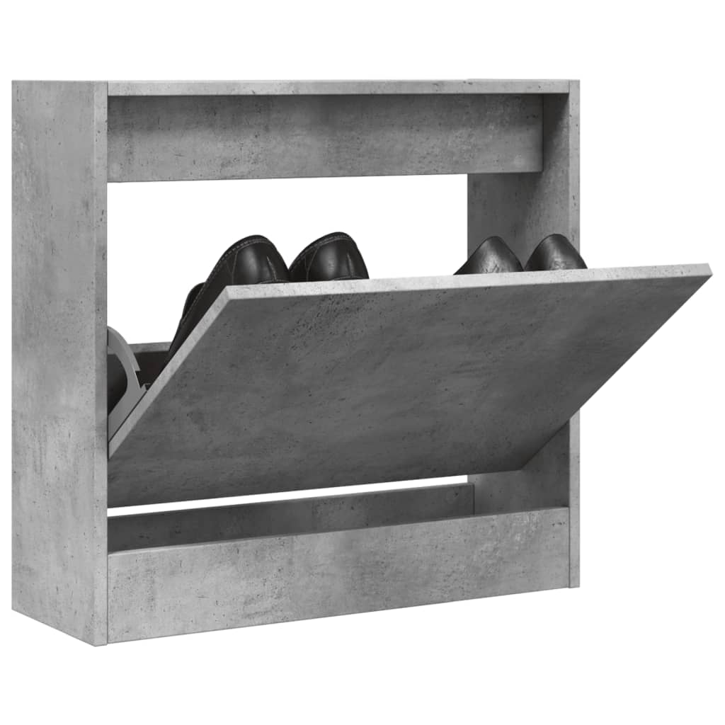 Scarpiera 60X21X163,5 Cm In Legno Multistrato Grigio Cemento