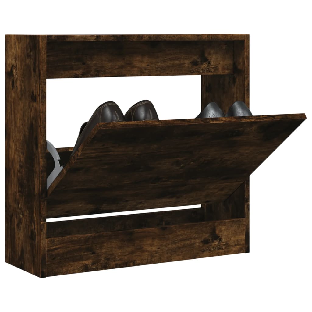 Scarpiera In Legno Multistrato Rovere Fumo