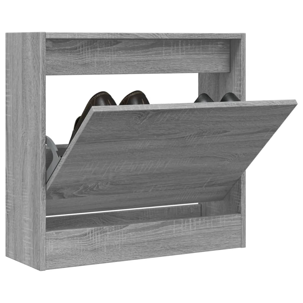 Scarpiera 60X34X96,5 Cm In Legno Multistrato Grigio Sonoma