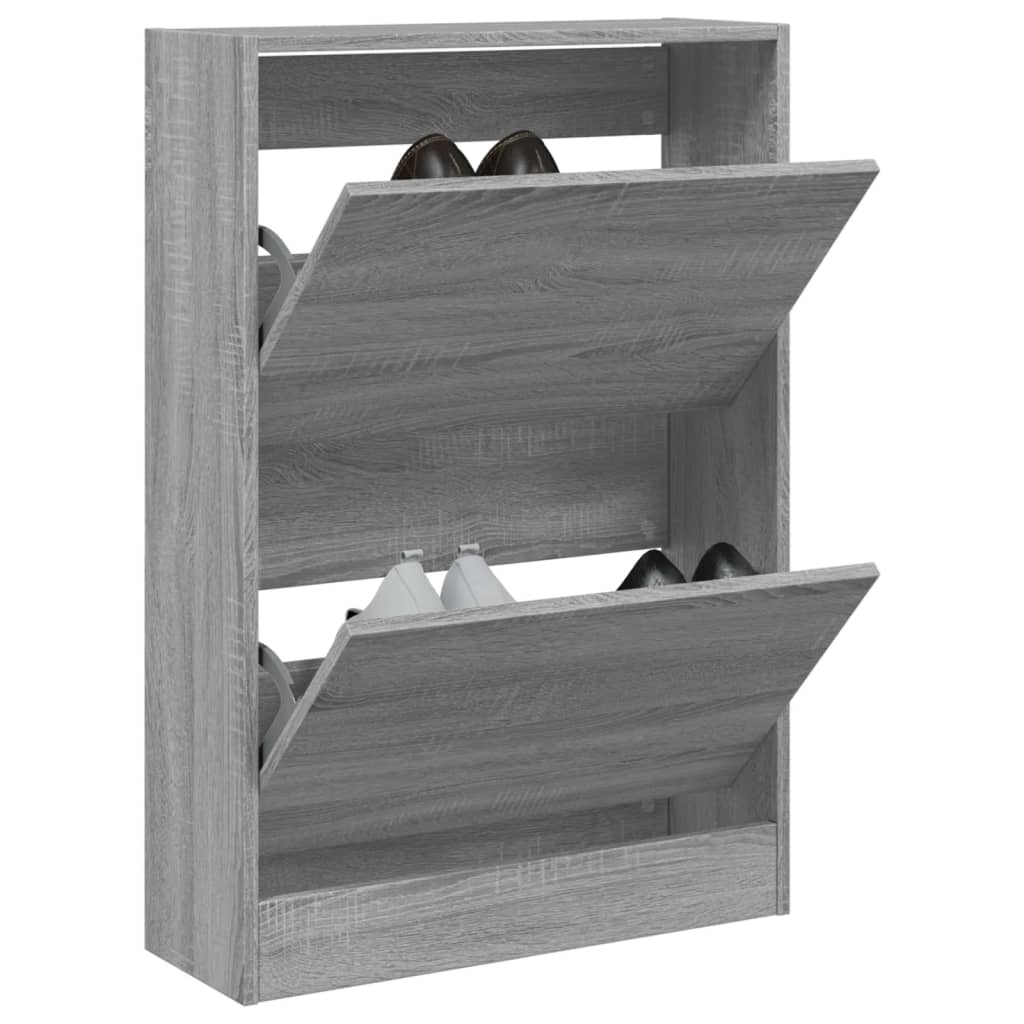 Scarpiera 60X34X96,5 Cm In Legno Multistrato Grigio Sonoma