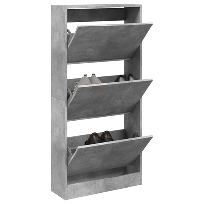 Scarpiera 60X21X163,5 Cm In Legno Multistrato Grigio Cemento