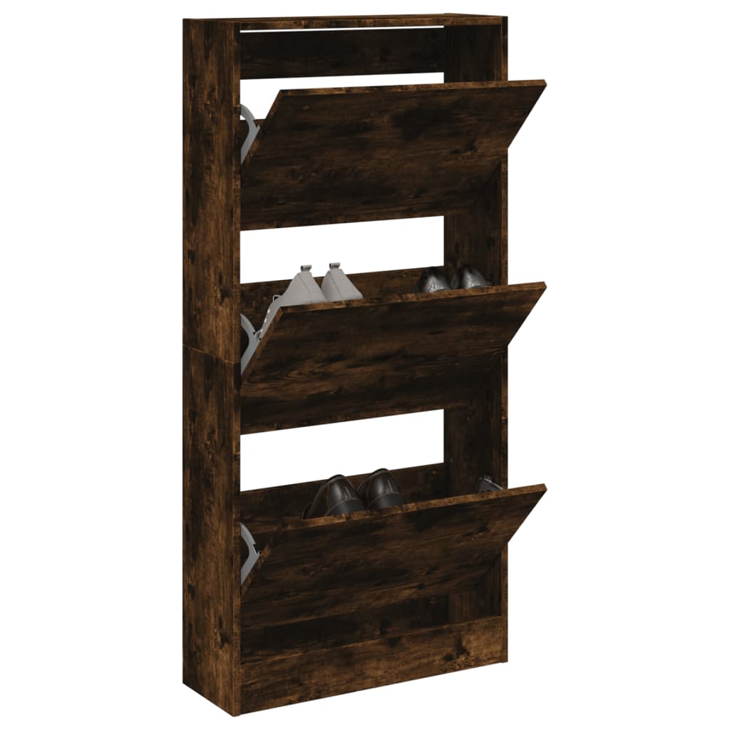 Scarpiera In Legno Multistrato Rovere Fumo