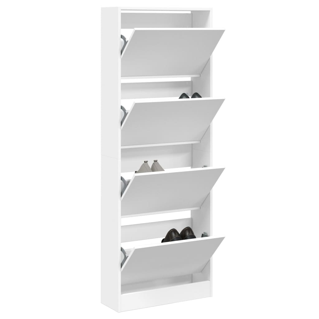Scarpiera Bianca In Legno Multistrato Bianco