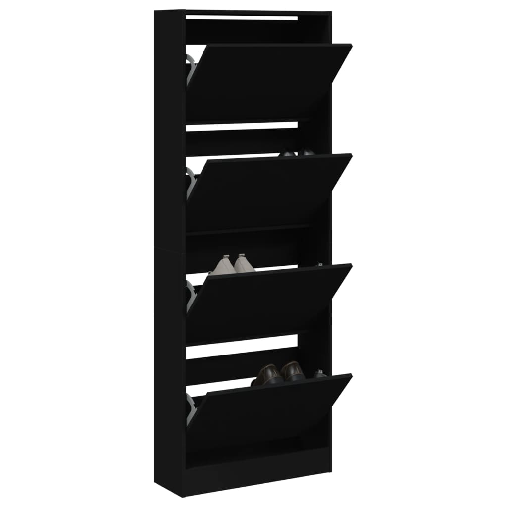 Scarpiera Nera In Legno Multistrato Nero