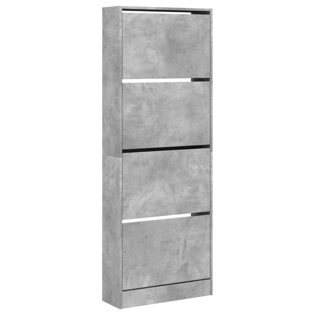 Scarpiera 60X21X163,5 Cm In Legno Multistrato Grigio Cemento