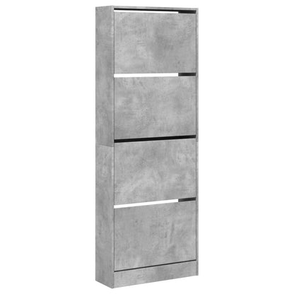 Scarpiera 60X21X163,5 Cm In Legno Multistrato Grigio Cemento