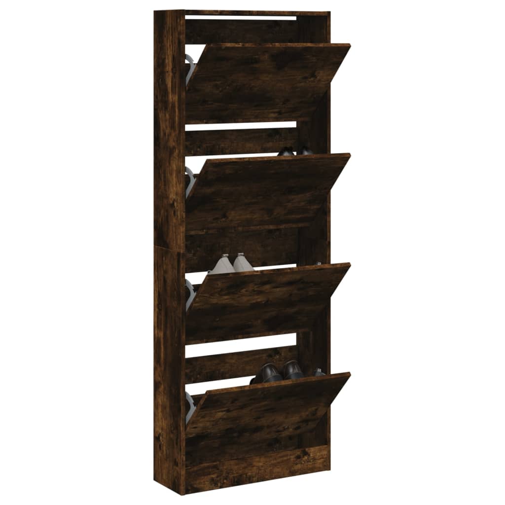 Scarpiera In Legno Multistrato Rovere Fumo
