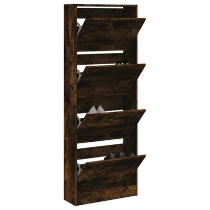 Scarpiera In Legno Multistrato Rovere Fumo