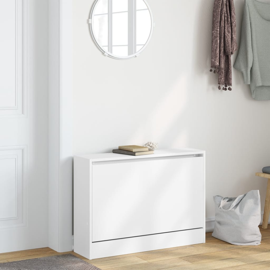 Scarpiera Bianca In Legno Multistrato Bianco
