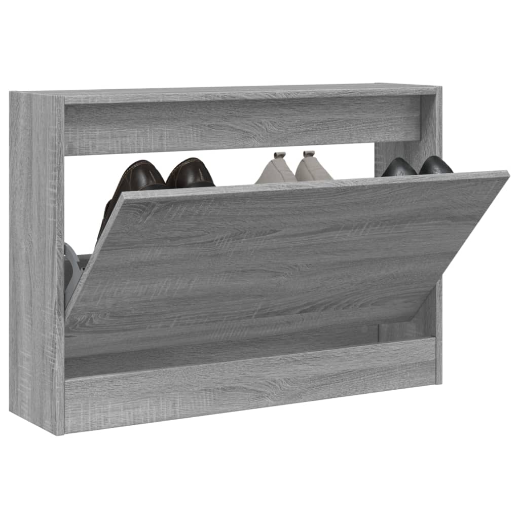 Scarpiera 60X34X96,5 Cm In Legno Multistrato Grigio Sonoma