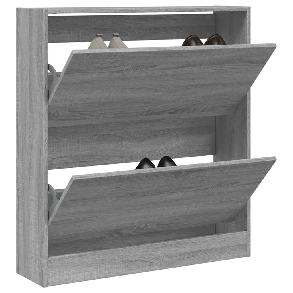 Scarpiera 60X34X96,5 Cm In Legno Multistrato Grigio Sonoma