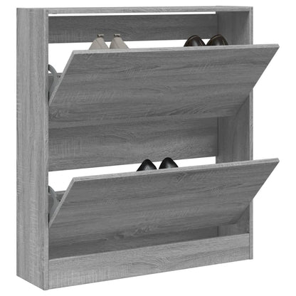 Scarpiera 60X34X96,5 Cm In Legno Multistrato Grigio Sonoma