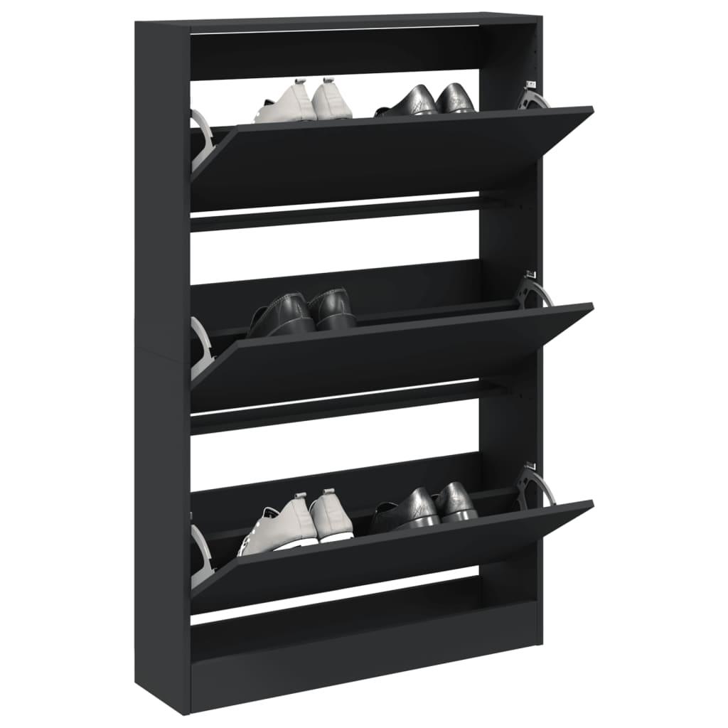Scarpiera Nera In Legno Multistrato Nero