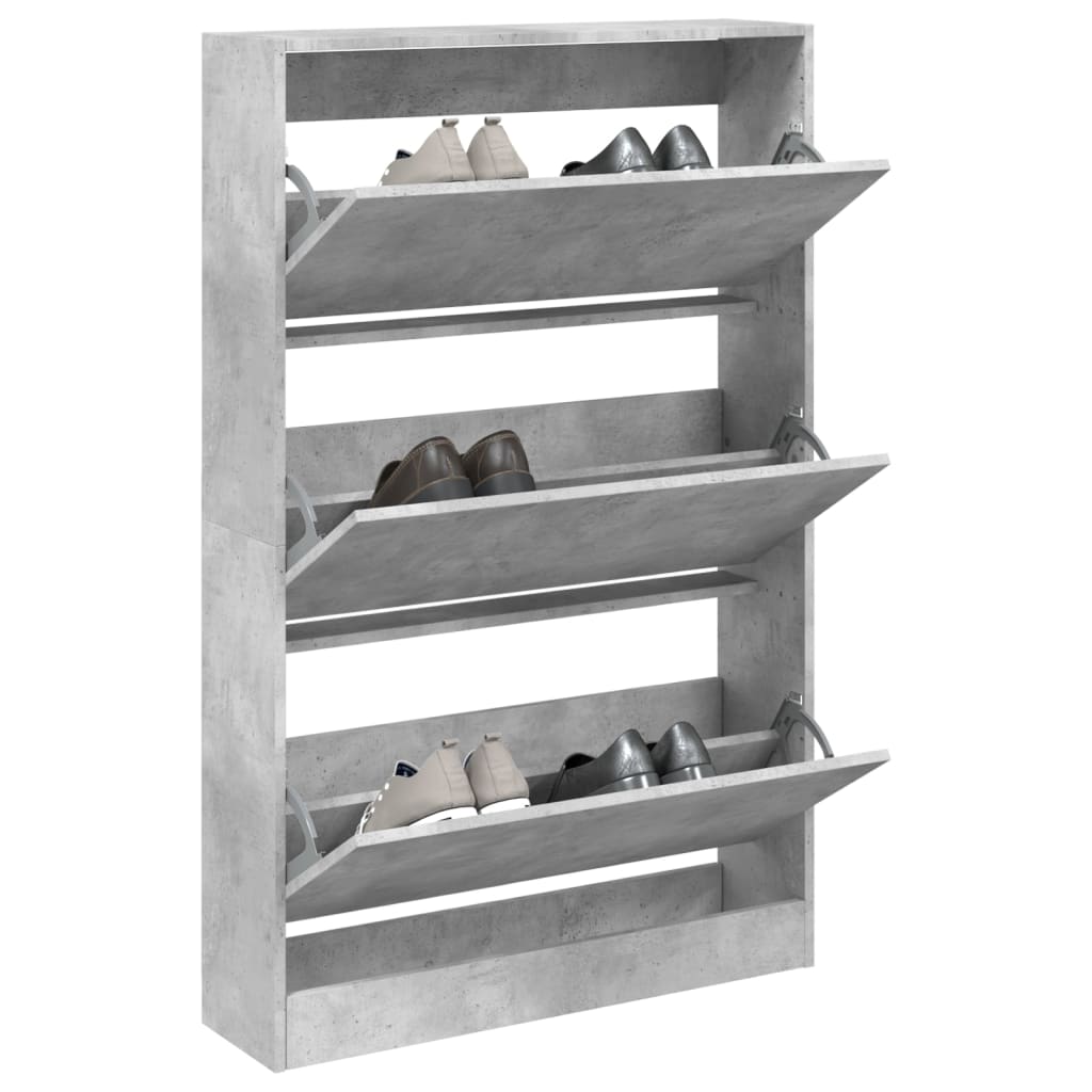 Scarpiera 60X21X163,5 Cm In Legno Multistrato Grigio Cemento