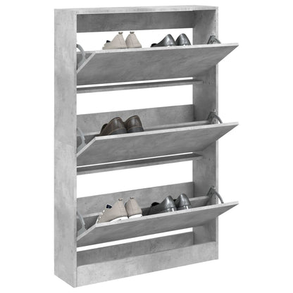 Scarpiera 60X21X163,5 Cm In Legno Multistrato Grigio Cemento