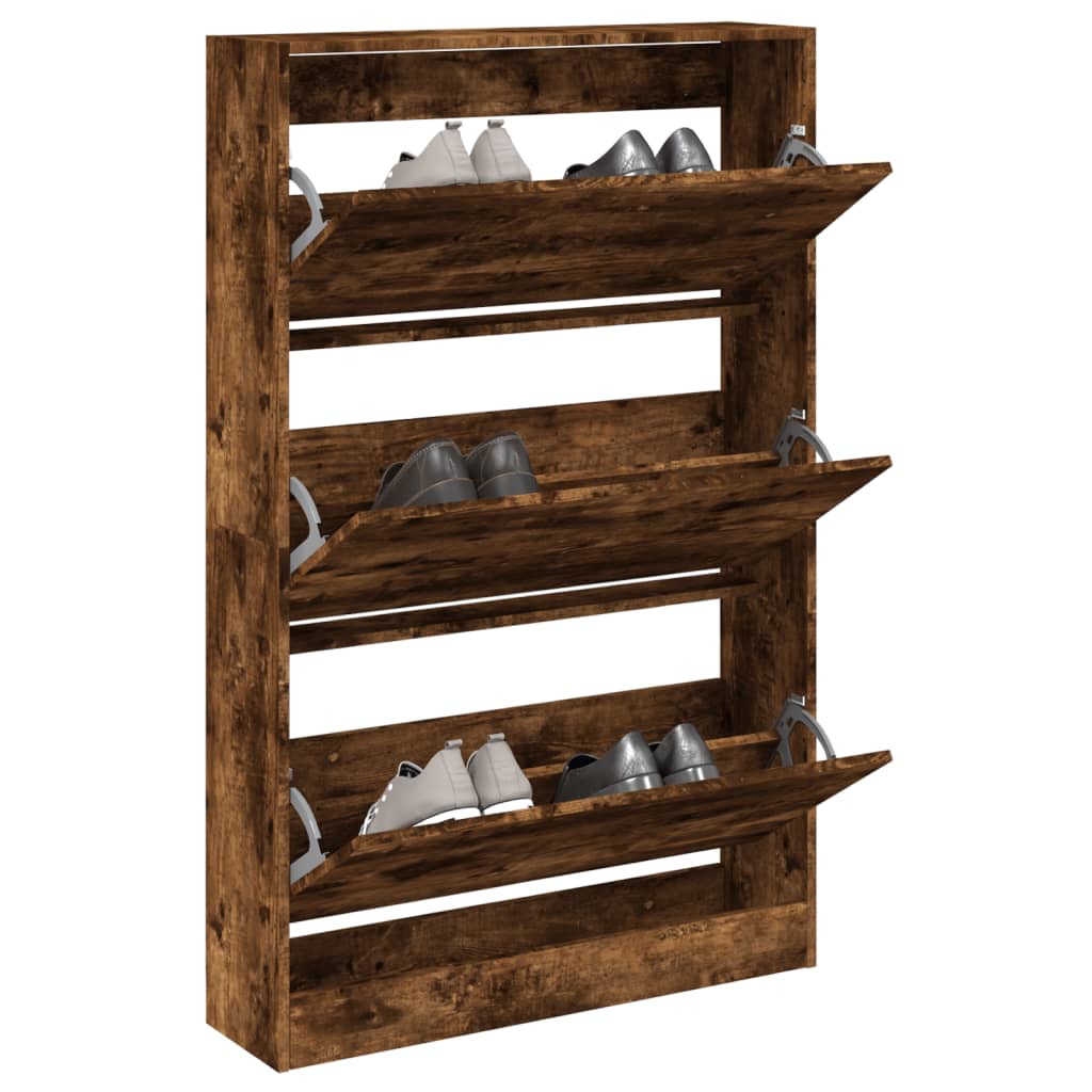 Scarpiera In Legno Multistrato Rovere Fumo
