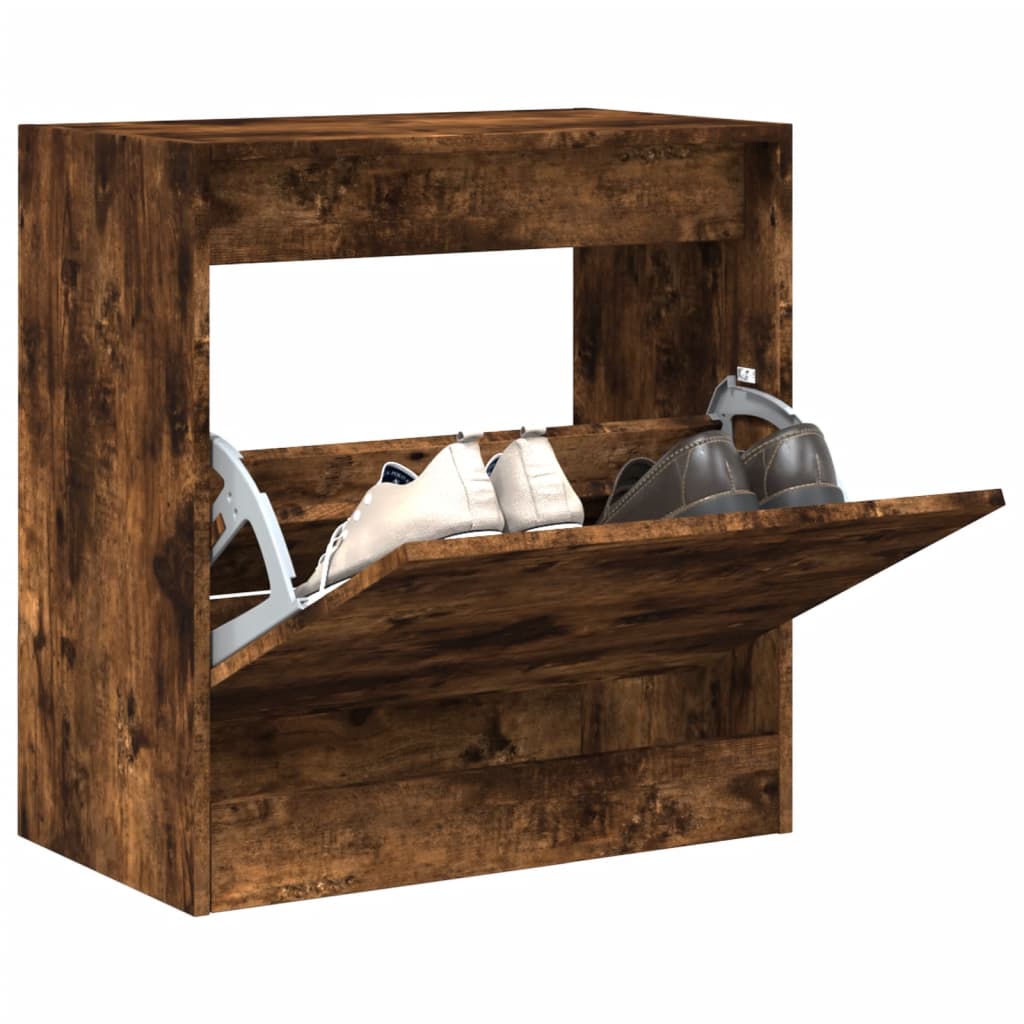 Scarpiera In Legno Multistrato Rovere Fumo