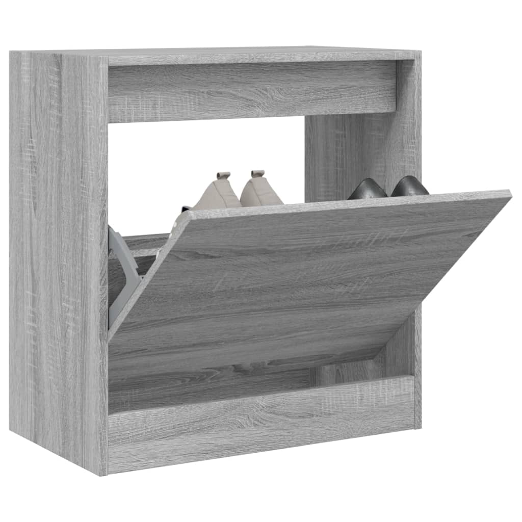 Scarpiera 60X34X96,5 Cm In Legno Multistrato Grigio Sonoma