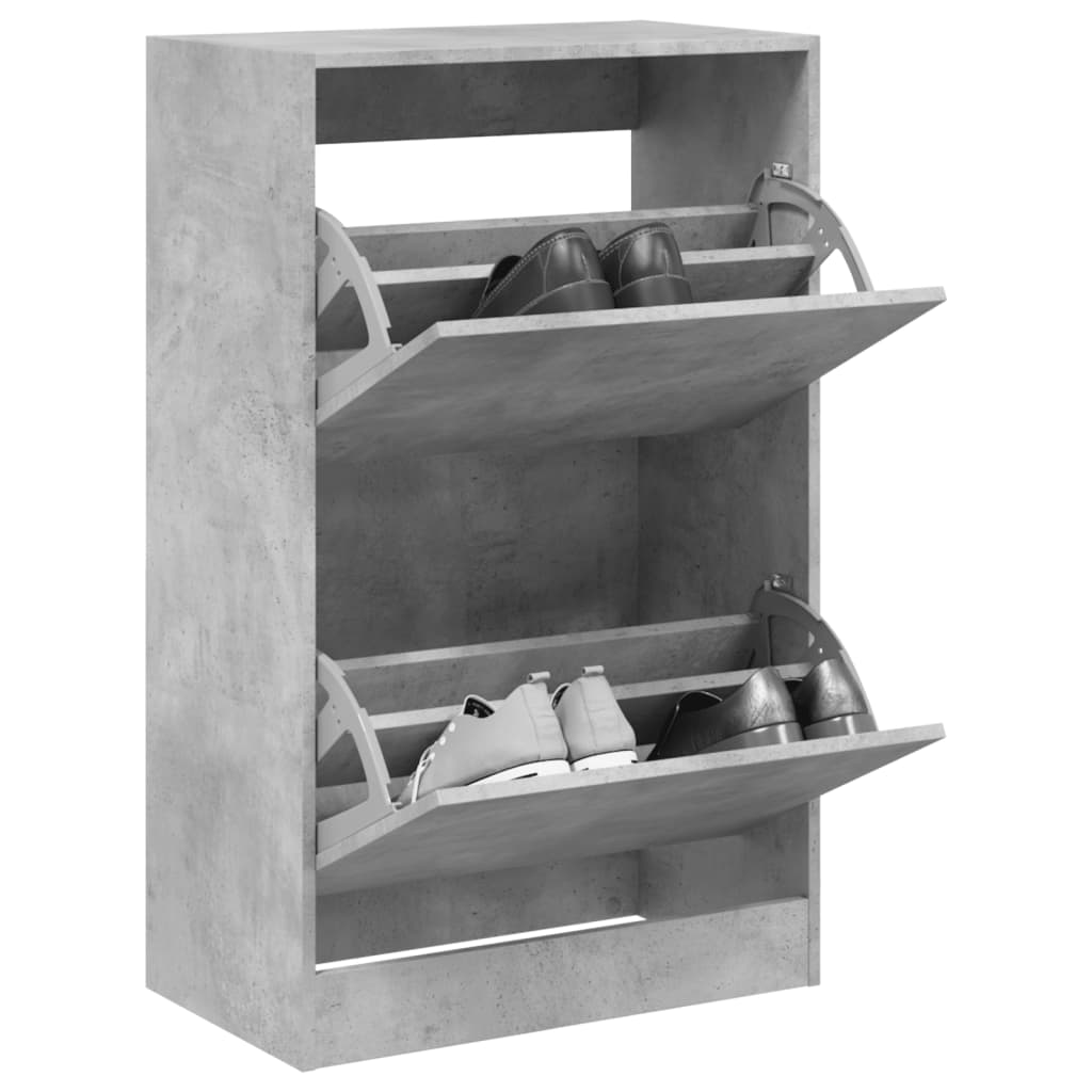 Scarpiera 60X21X163,5 Cm In Legno Multistrato Grigio Cemento