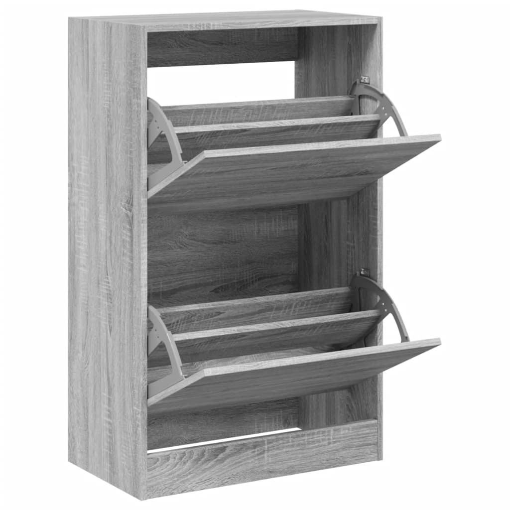 Scarpiera 60X34X96,5 Cm In Legno Multistrato Grigio Sonoma