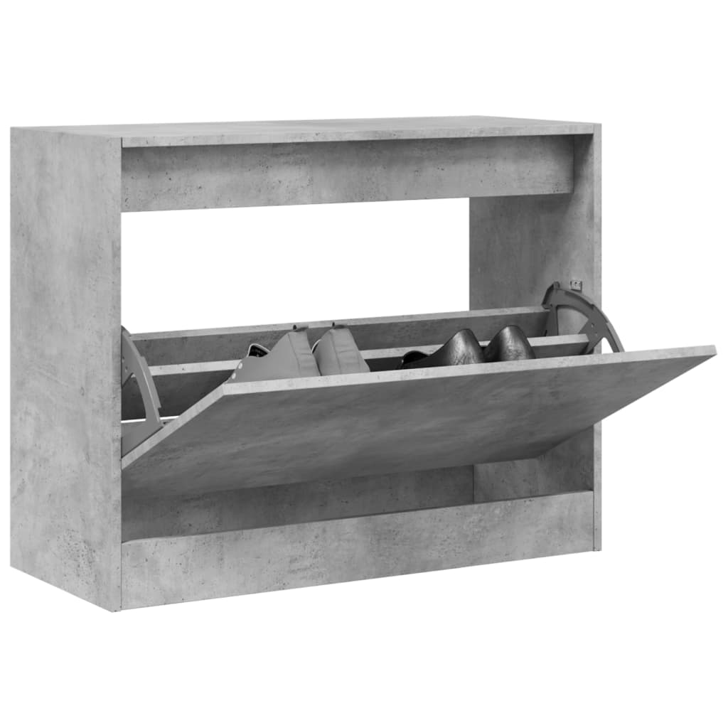 Scarpiera 60X21X163,5 Cm In Legno Multistrato Grigio Cemento