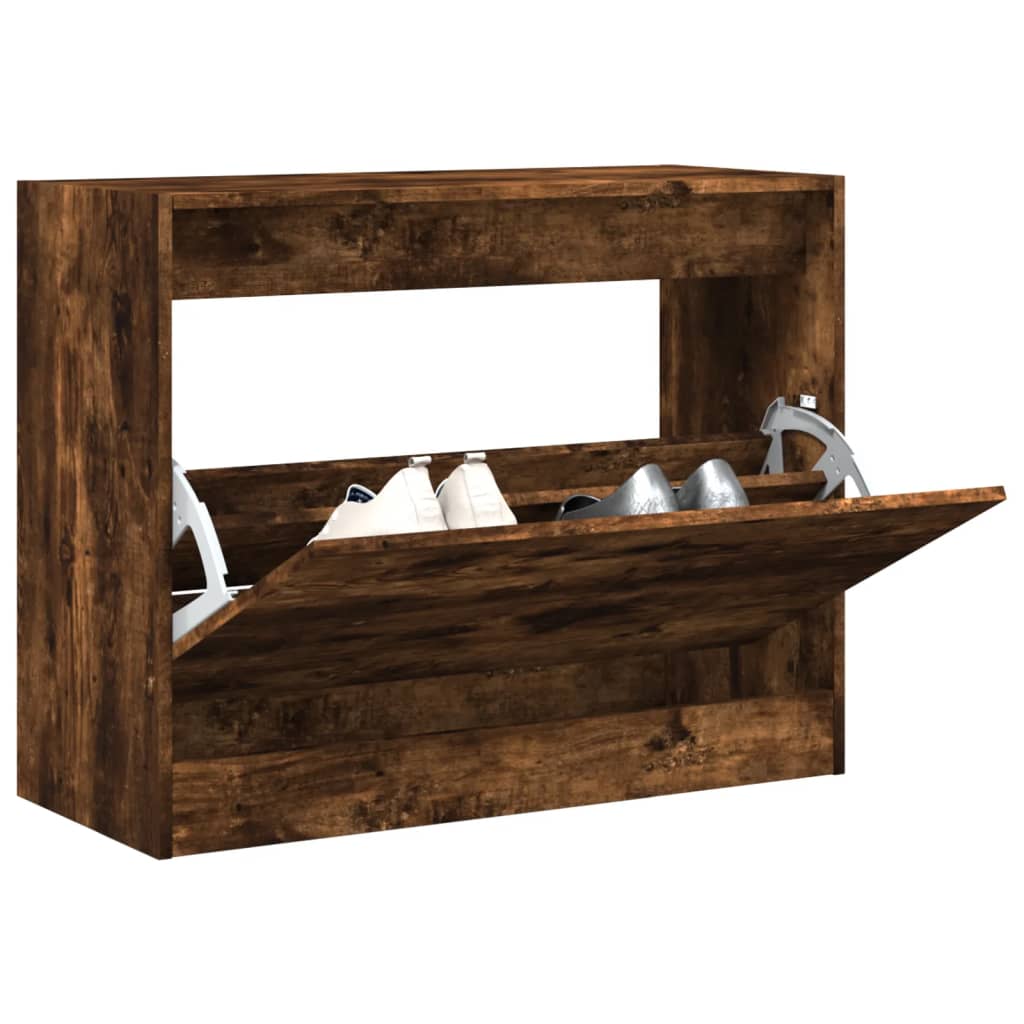 Scarpiera In Legno Multistrato Rovere Fumo