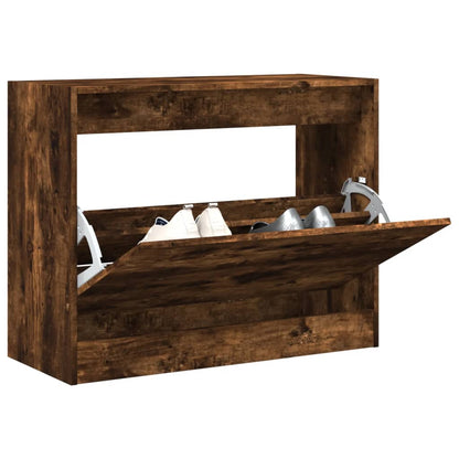 Scarpiera In Legno Multistrato Rovere Fumo
