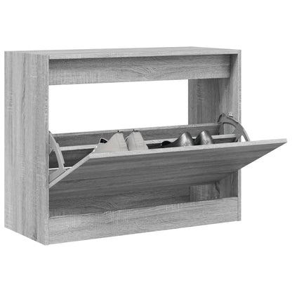 Scarpiera 60X34X96,5 Cm In Legno Multistrato Grigio Sonoma