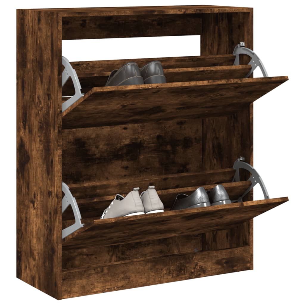 Scarpiera In Legno Multistrato Rovere Fumo