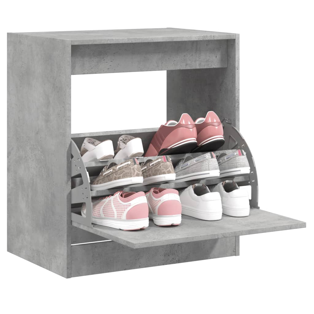 Scarpiera 60X21X163,5 Cm In Legno Multistrato Grigio Cemento