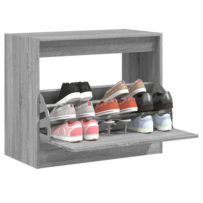 Scarpiera 60X34X96,5 Cm In Legno Multistrato Grigio Sonoma