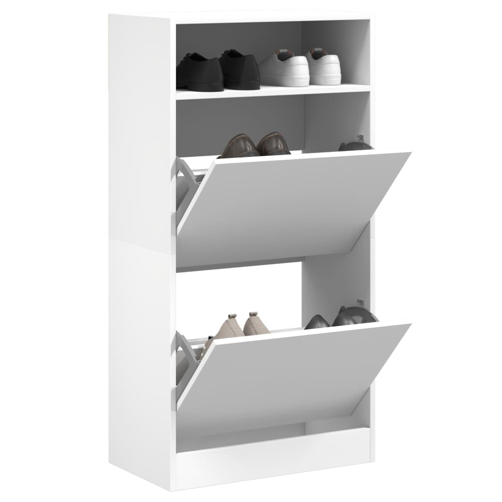 Scarpiera Nera 60X34X116 Cm In Legno Multistrato