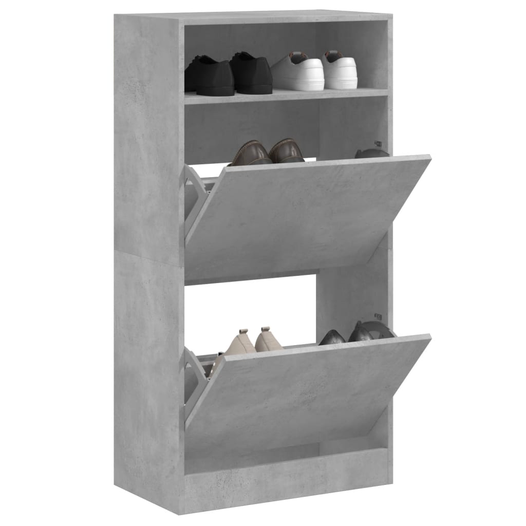 Scarpiera Nera 60X34X116 Cm In Legno Multistrato