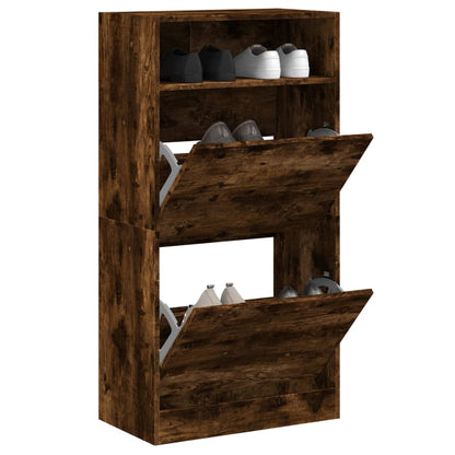 Scarpiera Nera 60X34X116 Cm In Legno Multistrato