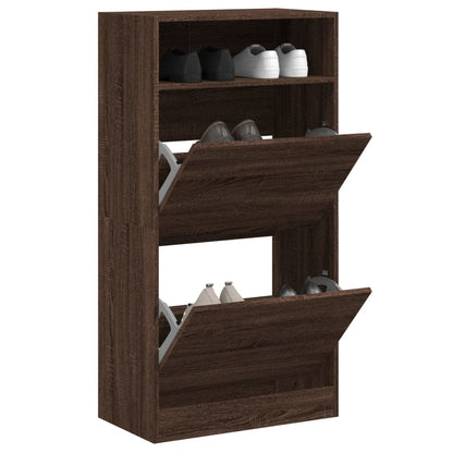 Scarpiera Nera 60X34X116 Cm In Legno Multistrato