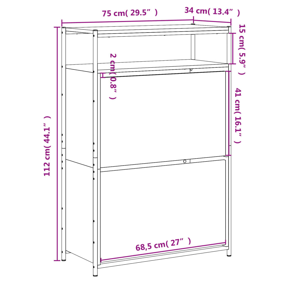 Scarpiera 75X34X112 Cm In Legno Multistrato