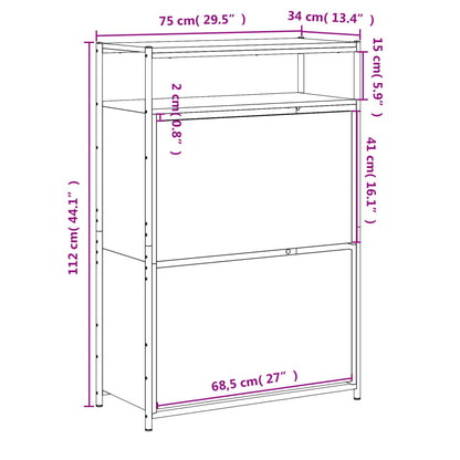 Scarpiera 75X34X112 Cm In Legno Multistrato