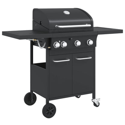Griglia Barbecue A Gas Con 4 Bruciatori Nero In Acciaio