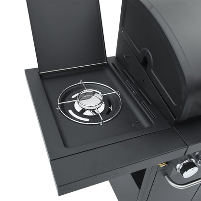 Griglia Barbecue A Gas Con 4 Bruciatori Nero In Acciaio