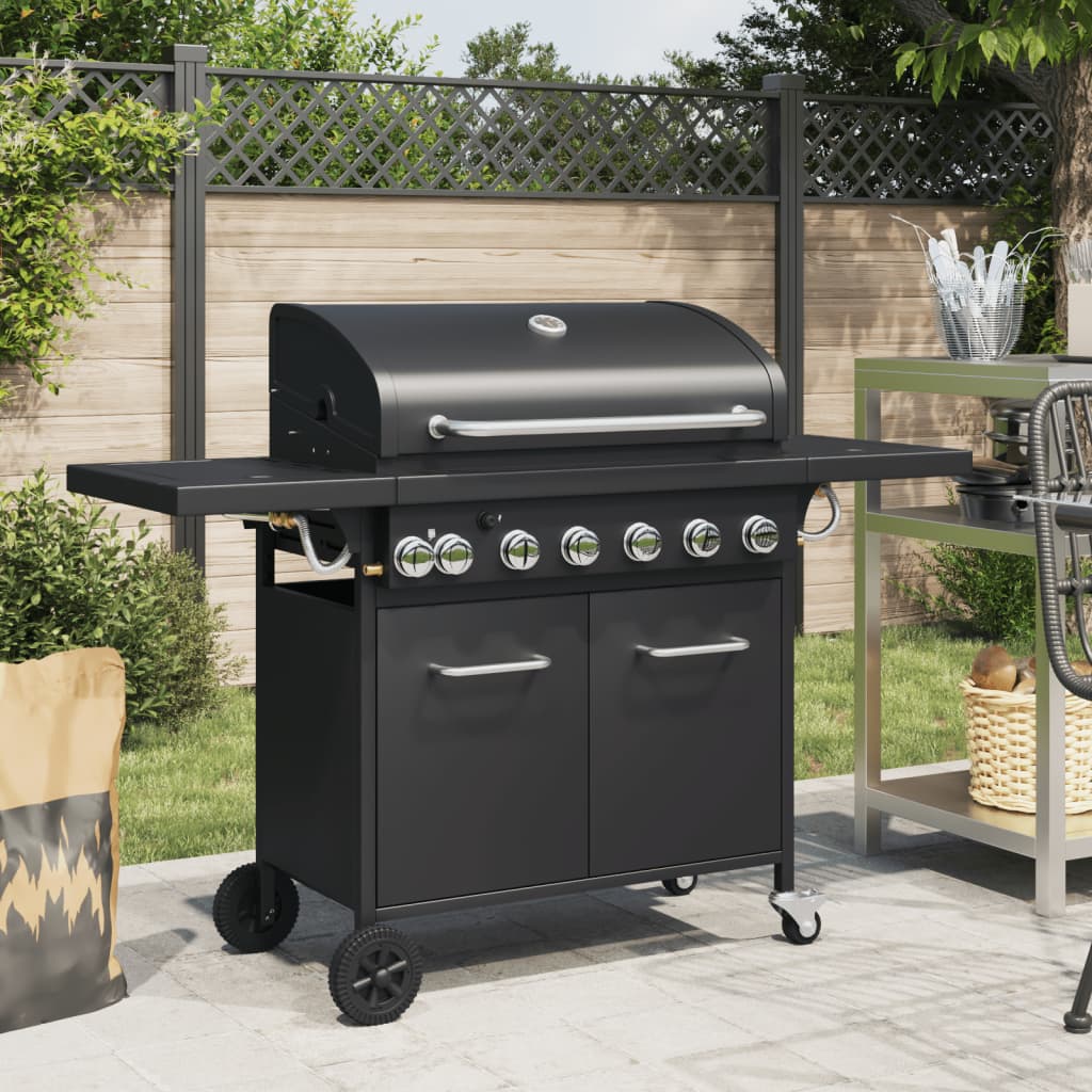 Griglia Barbecue A Gas Con 4 Bruciatori Nero In Acciaio
