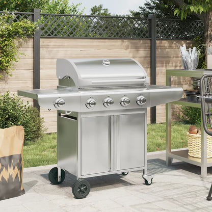 Griglia Barbecue A Gas Con 7 Bruciatori Argento In Acciaio