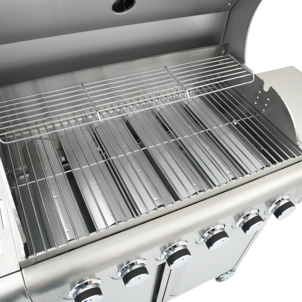 Griglia Barbecue A Gas Con 7 Bruciatori Argento In Acciaio