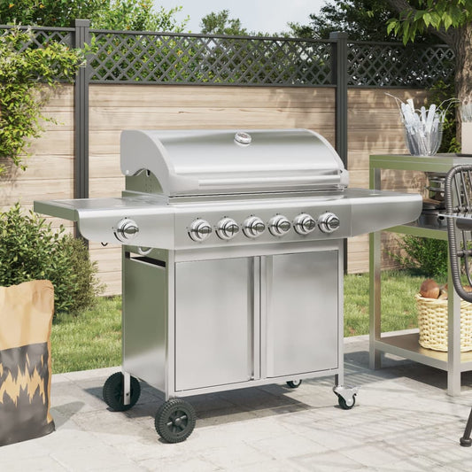Griglia Barbecue A Gas Con 7 Bruciatori Argento In Acciaio