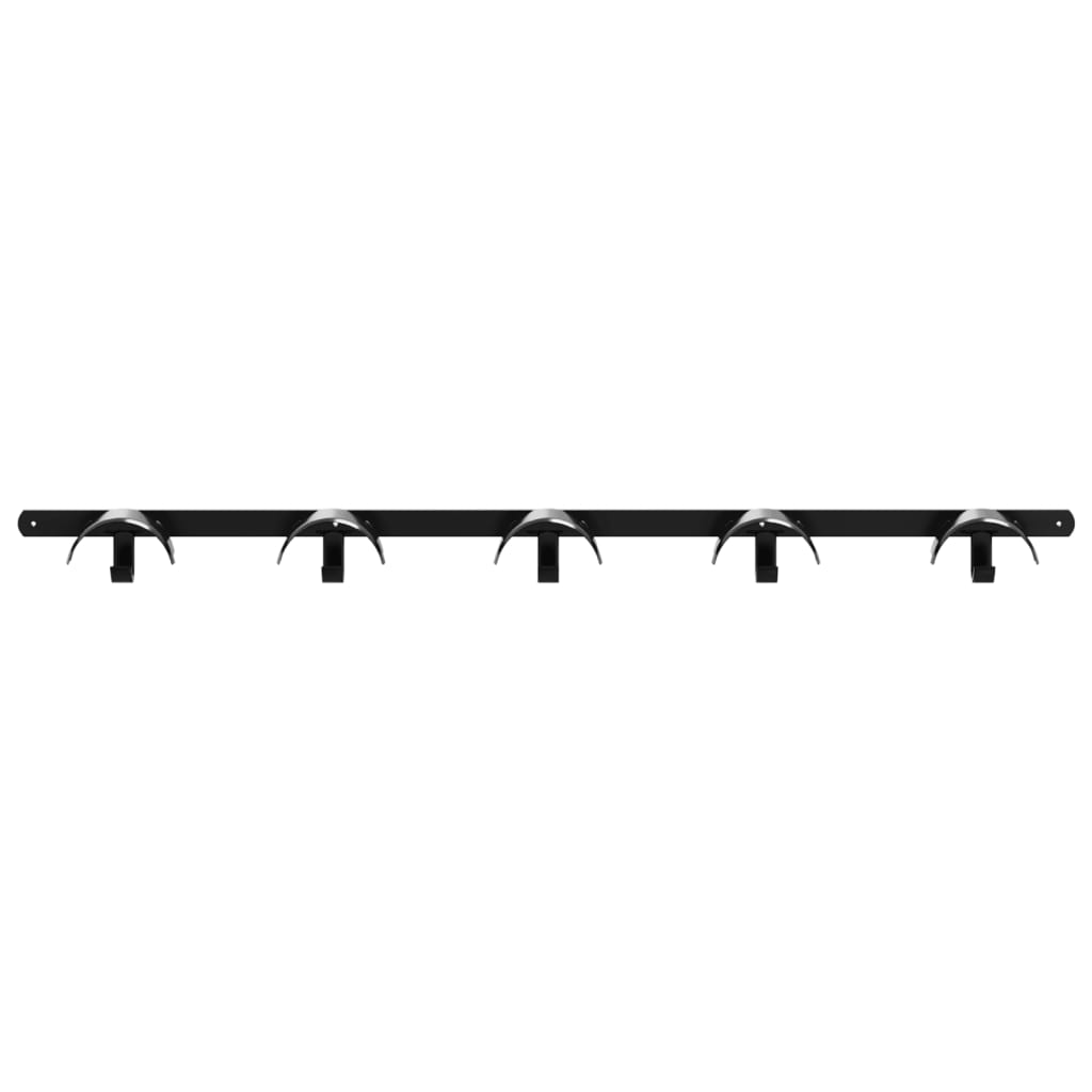 Supporto Briglie Per 5 Briglie Con 5 Ganci Nero In Ferro Nero