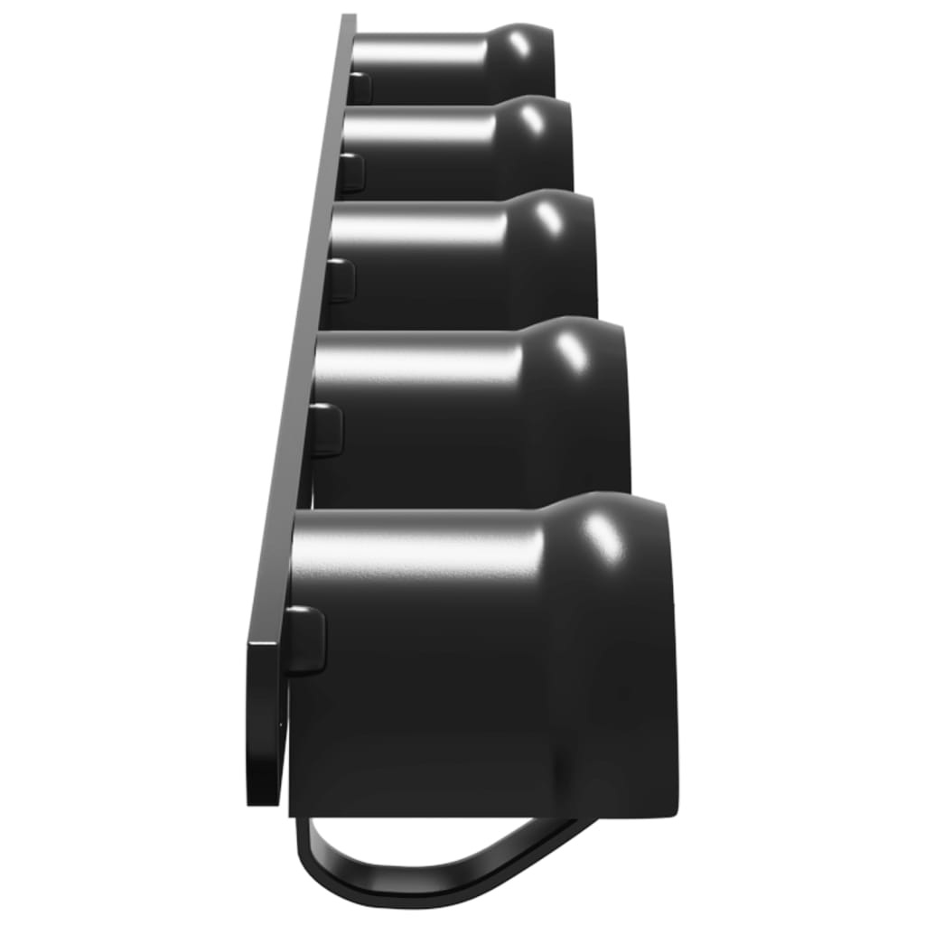 Supporto Briglie Per 5 Briglie Con 5 Ganci Nero In Ferro Nero