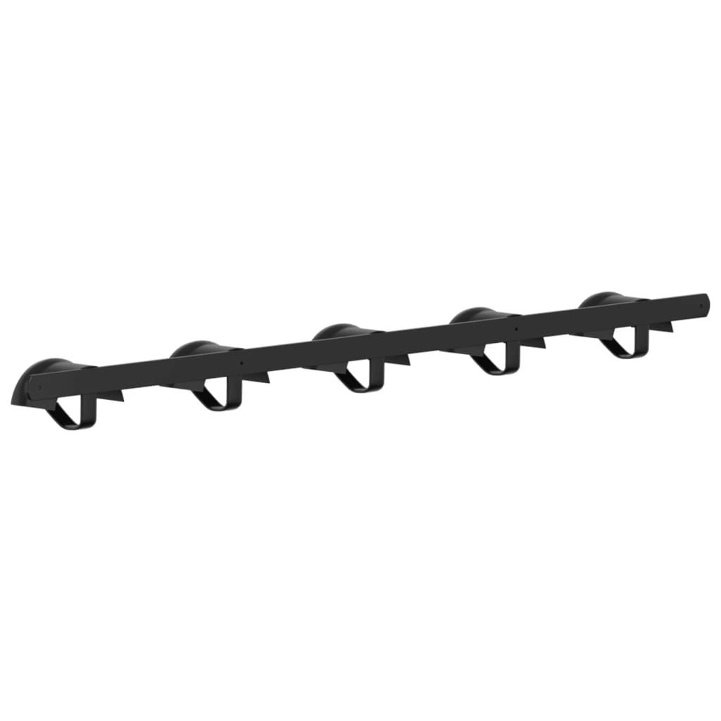 Supporto Briglie Per 5 Briglie Con 5 Ganci Nero In Ferro Nero
