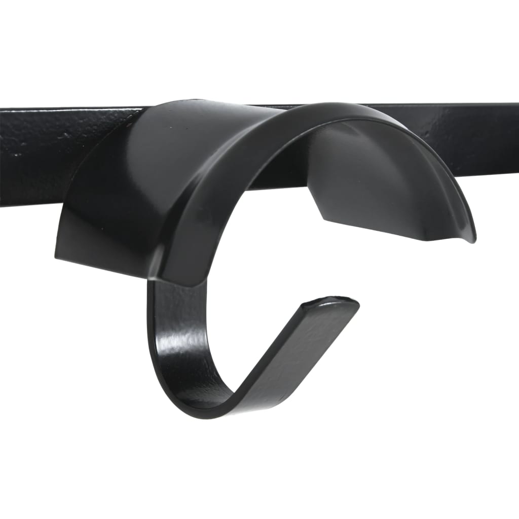 Supporto Briglie Per 5 Briglie Con 5 Ganci Nero In Ferro Nero