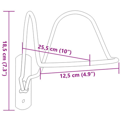 Porta Casco Equitazione A Parete Nero In Acciaio